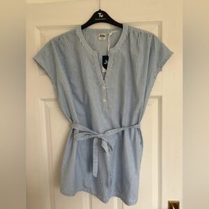 Jojo Maman Bébé Blue & White Striped Tunic Dress